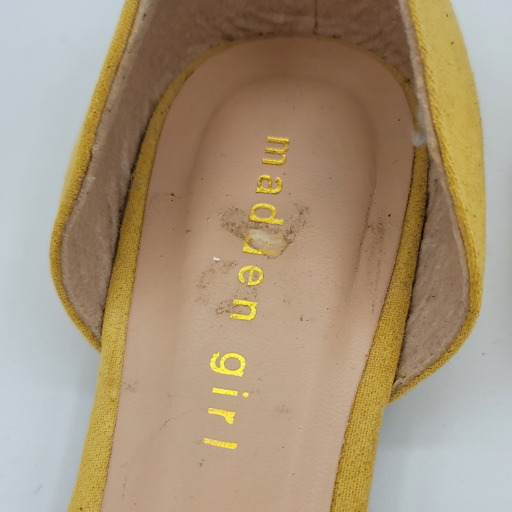 Madden Girl - Mustard Yellow Pointed Toe Flats With Rhinestone Detail - Picture 6 of 7